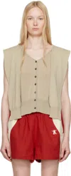 Open Yy Beige Sleeve Layered Cardigan In Beige