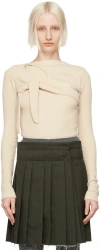 Open Yy Beige Waffle Knot Long Sleeve T-shirt In Beige