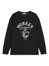 Open Yy Dog-print Long-sleeved Sweatshirt In Gold