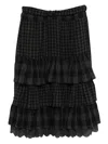 Open Yy Tiered Skirt In Black