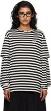 Open Yy Black & Off-white Layered Stripe T-shirt In Multi