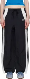 Open Yy Black & White Yy Color Block Lounge Pants In Black