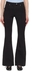 Open Yy Black Bootcut Trousers In Black