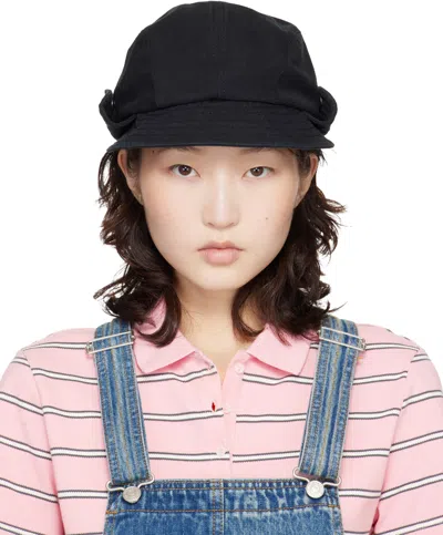 Open Yy Black Bucket Beret Cap