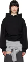 Open Yy Black Deconstructed Hoodie In Black