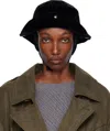 Open Yy Black Detachable Ear Flap Bucket Hat In Black