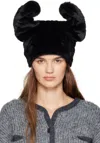 Open Yy Black Fleece Wire Beanie In Black