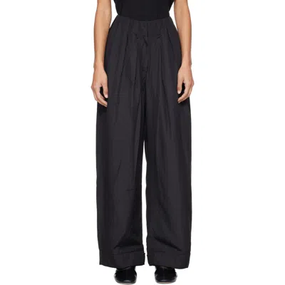 Open Yy Black Fluid Full Gather Trousers