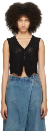 Open Yy Black Hook-eye Cardigan In Black