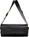 Open Yy Black Leather Belting Duffle Bag In Black