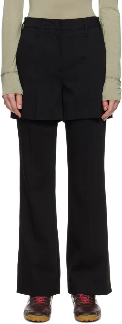 Open Yy Black Overlay Trousers