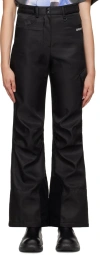Open Yy Black Paneled Trousers In Black