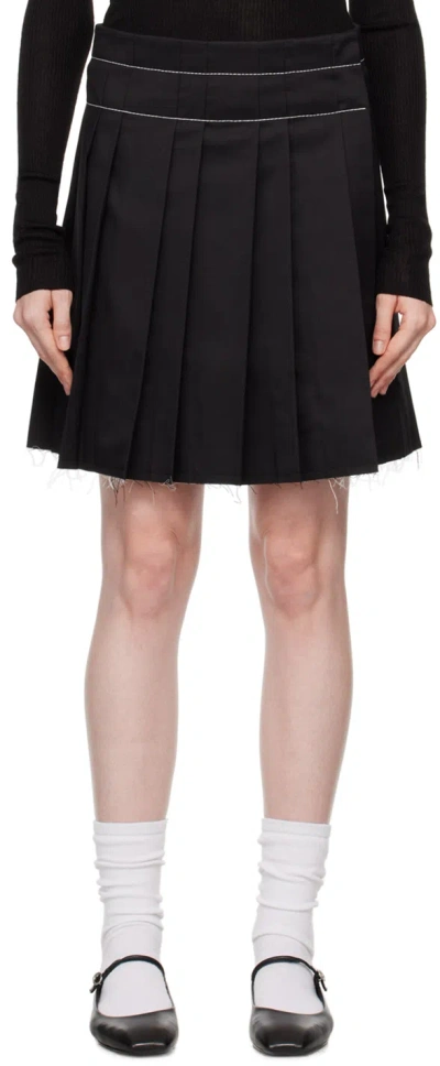 Open Yy Black Pleated Wrap Miniskirt