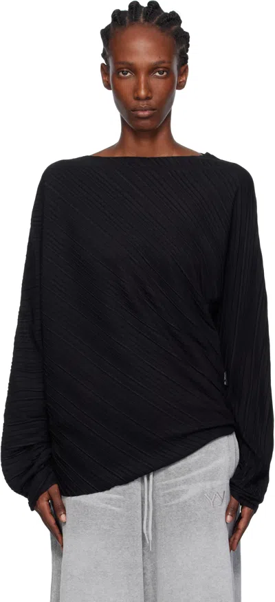 Open Yy Black Pleats Top