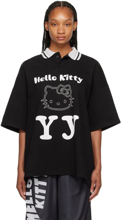 関税/送料込★ Open Yy x Hello Kitty Collared T-Shirt Black Open Yy Black Print Polo | ModeSens