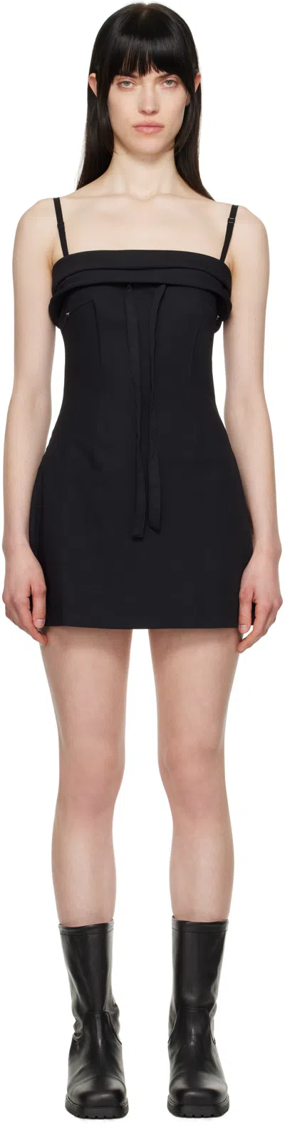 Open Yy Black Rolled Minidress