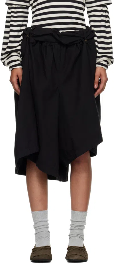Open Yy Black Rolled Waist Skort