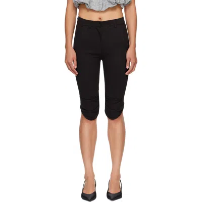 Open Yy ブラック Round Cut カプリ ショートパンツ In Black