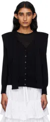 Open Yy Black Sleeve Layered Cardigan In Black