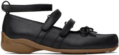 Open Yy Black Strap Ballerina Flats