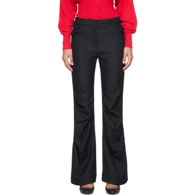 Open Yy Black Stripe Tailored Bootcut Trousers