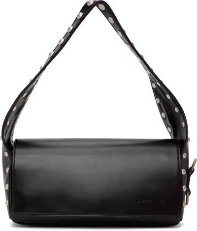 Open Yy Black Stud Duffle Bag In Buffed Black
