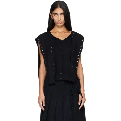 Open Yy Black Stud Sleeve Layered Cardigan