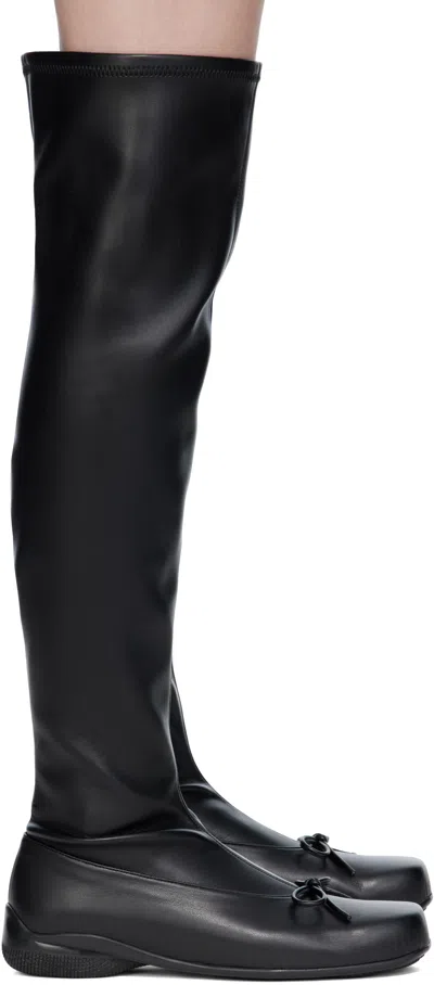 Open Yy Black Thigh High Ballet Boots