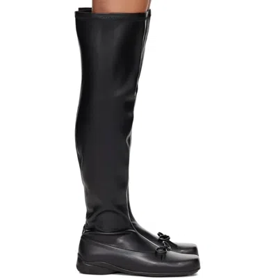 Open Yy Black Thigh High Ballet Tall Boots