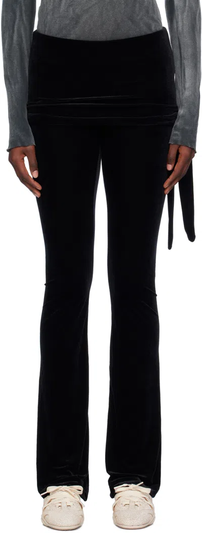 Open Yy Black Velvet Skirt Layered Lounge Pants