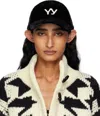 Open Yy Black 'yy' Velvet Ball Cap In Black