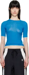 Open Yy Blue Contrast Edge T-shirt In Blue