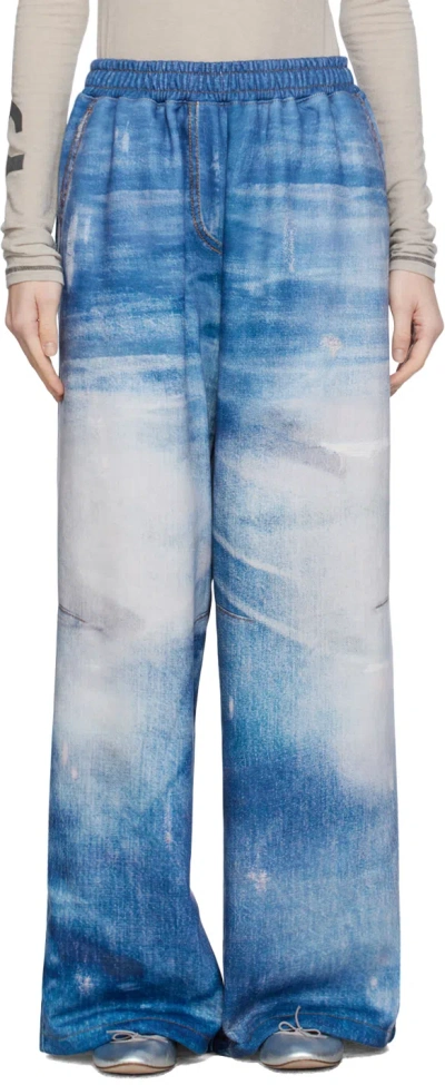 Open Yy Blue Printed Lounge Pants