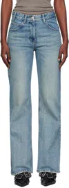 Open Yy Blue Trucker Jeans In Blue