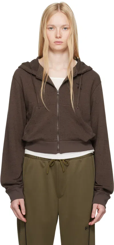 Open Yy Brown Lounge Zip Hoodie