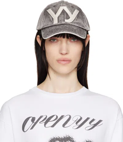 Open Yy Brown 'yy' Cotton Ball Cap