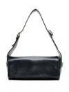 Open Yy Buckle-fastening Leather Belt Bag In Black