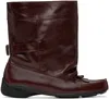 Open Yy Burgundy Ballet Slouchy Short Boots In Burgundy