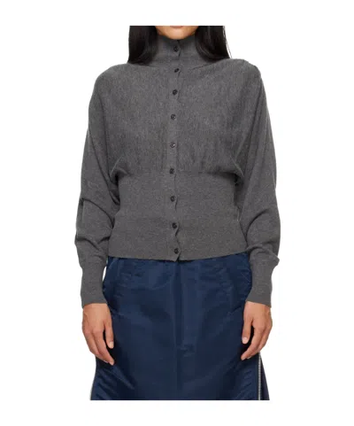OPEN YY BUTTON-FRONT CROPPED CARDIGAN