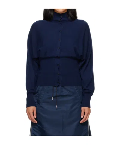 Open Yy Button-front Cropped Cardigan In Blue