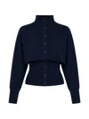 Open Yy Button-up Cardigan In Blue
