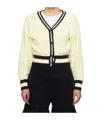 Open Yy Cable-knit Cardigan In White