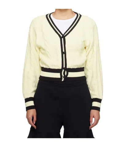 OPEN YY CABLE-KNIT CARDIGAN
