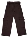 Open Yy Brown Rolled Waist Cargo Pants In Brown