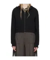 Open Yy Casual Zip-up Hoodie In Black
