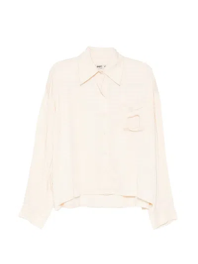 Open Yy Checked Bead-pockets Shirt In Animal Print