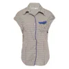 Open Yy Check-pattern Contrast-trim Shirt In Multi
