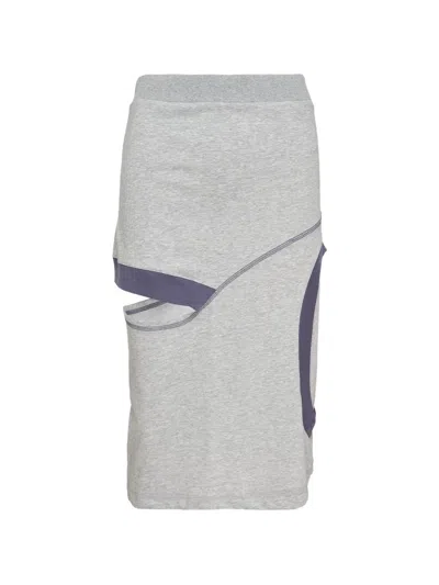 Open Yy Color Block Panel Cutout Skirt In Gold