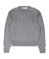 Open Yy Convertible Cable Knit Sweater In Gray