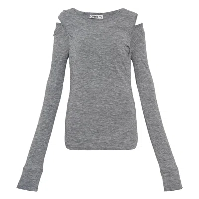 Open Yy Convertible Hook Top Dress In Gray